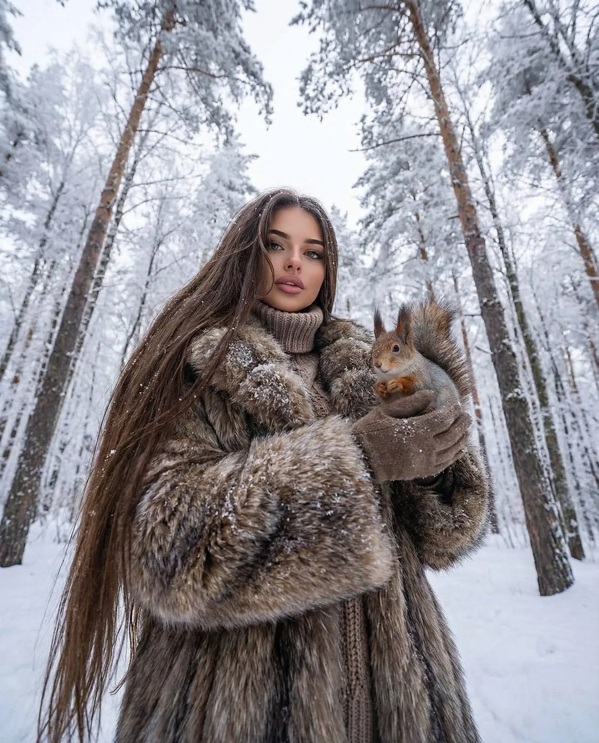 Winter Forest Squirrel Fur Coat