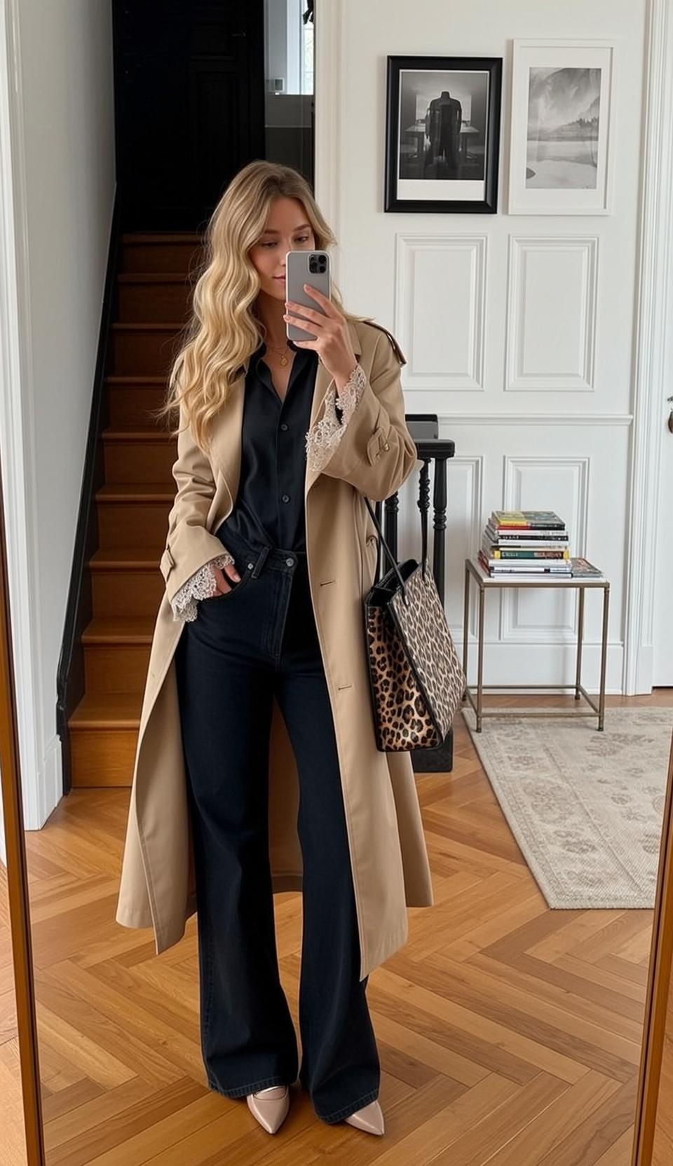 Trench Coat Staircase Mirror