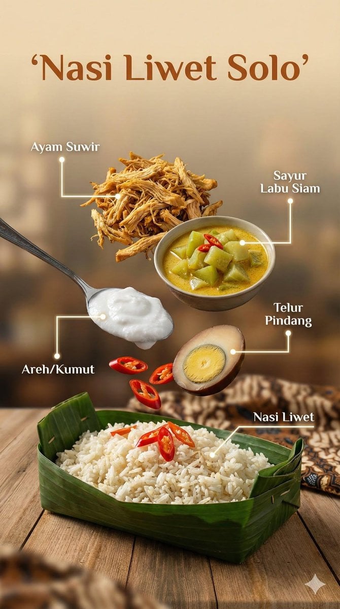 Indonesian Food Floating Ingredients Tropical Setting