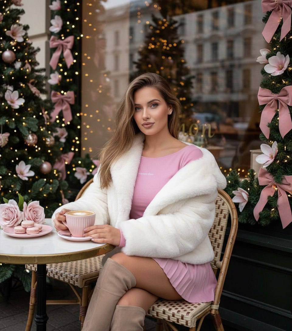 Winter Cafe Fashion Portrait