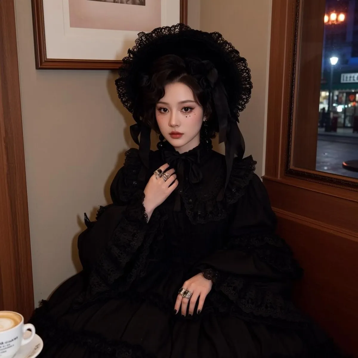 Makeup And Bonnet In Victorian Portrait