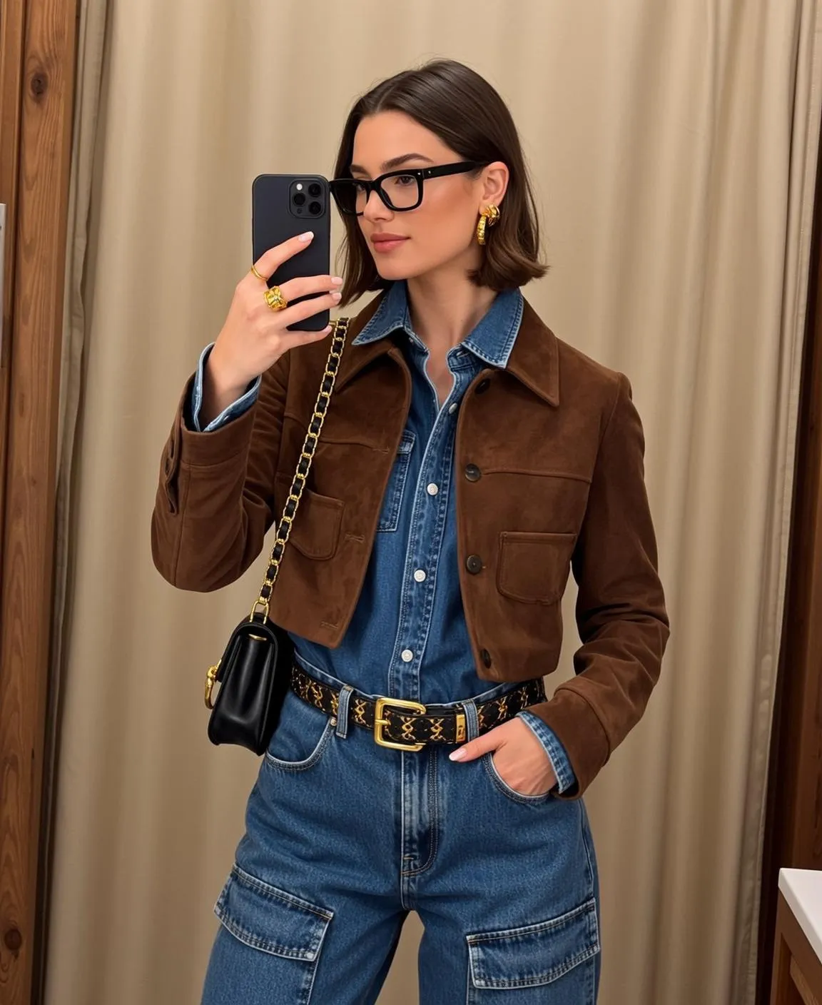 Glasses And Earrings And Rings In Fitting Room