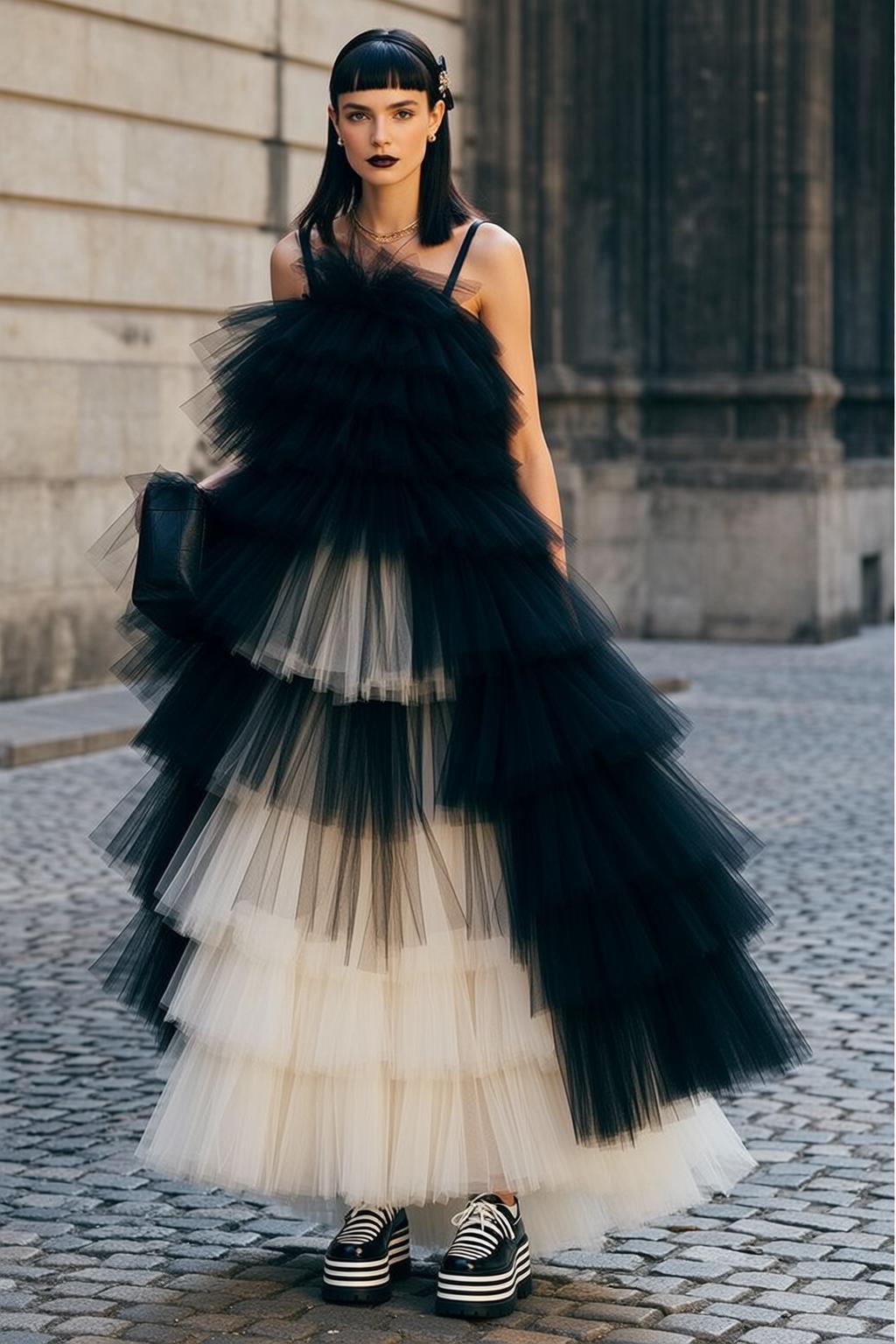 Balletcore Full-body Captures Standing Outdoors Facing Direct