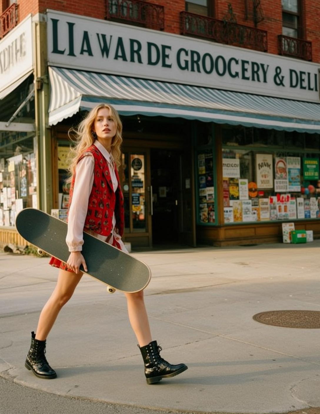 Walking City Street Golden Hour Skateboard