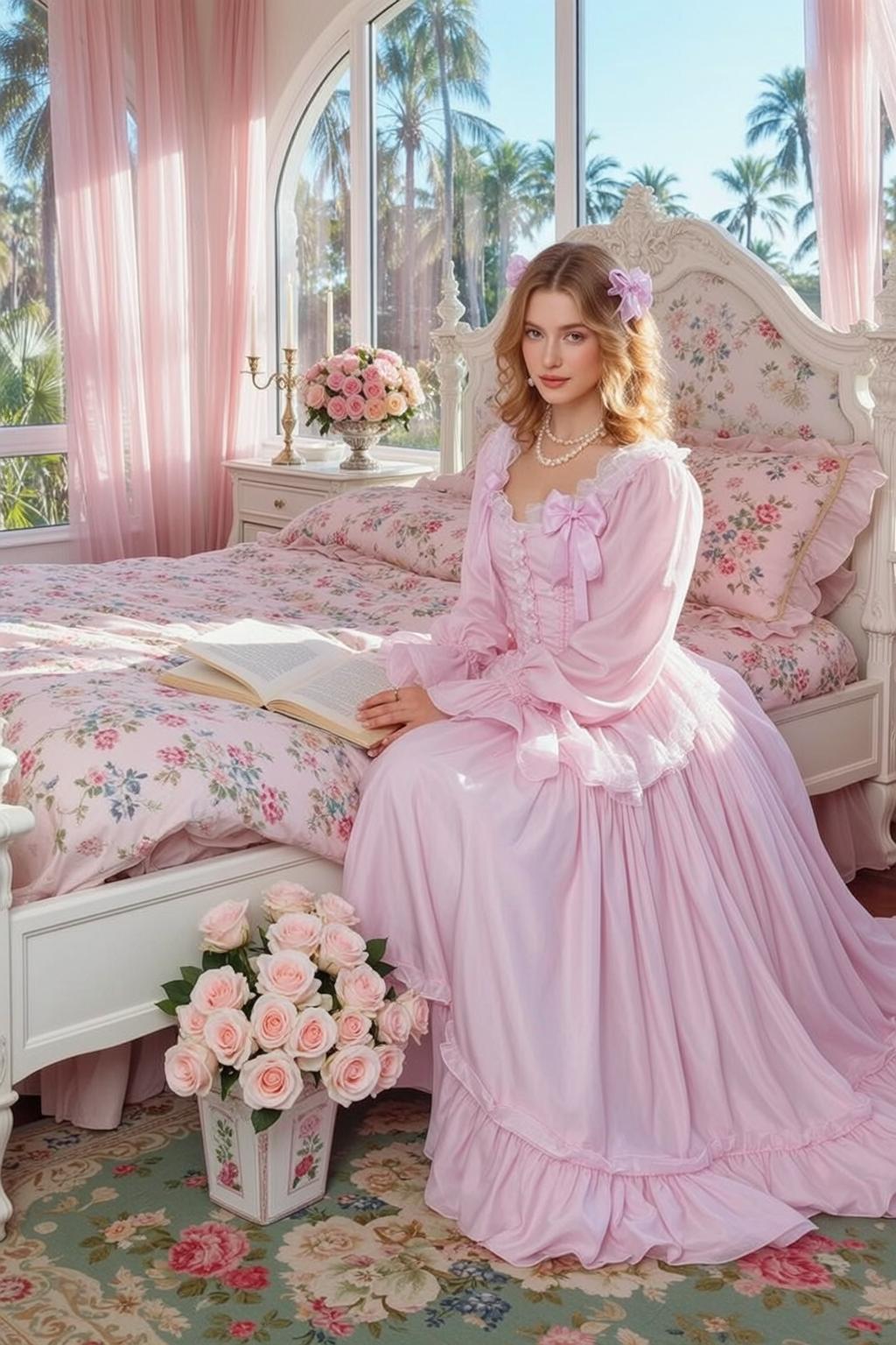 Pink Victorian Book Bedroom