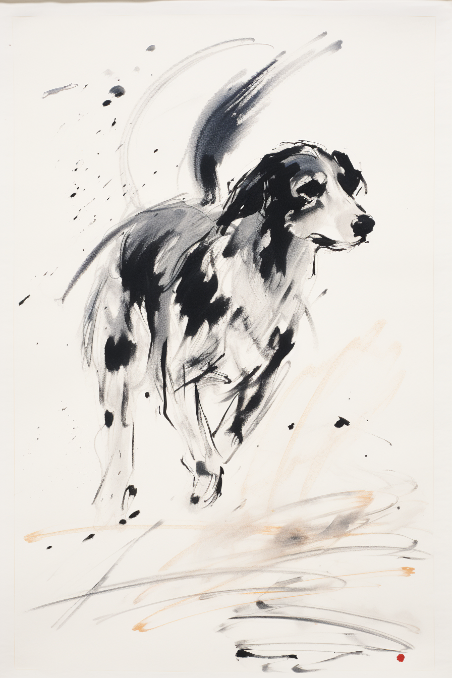 Playful Brushwork Dog Portrait