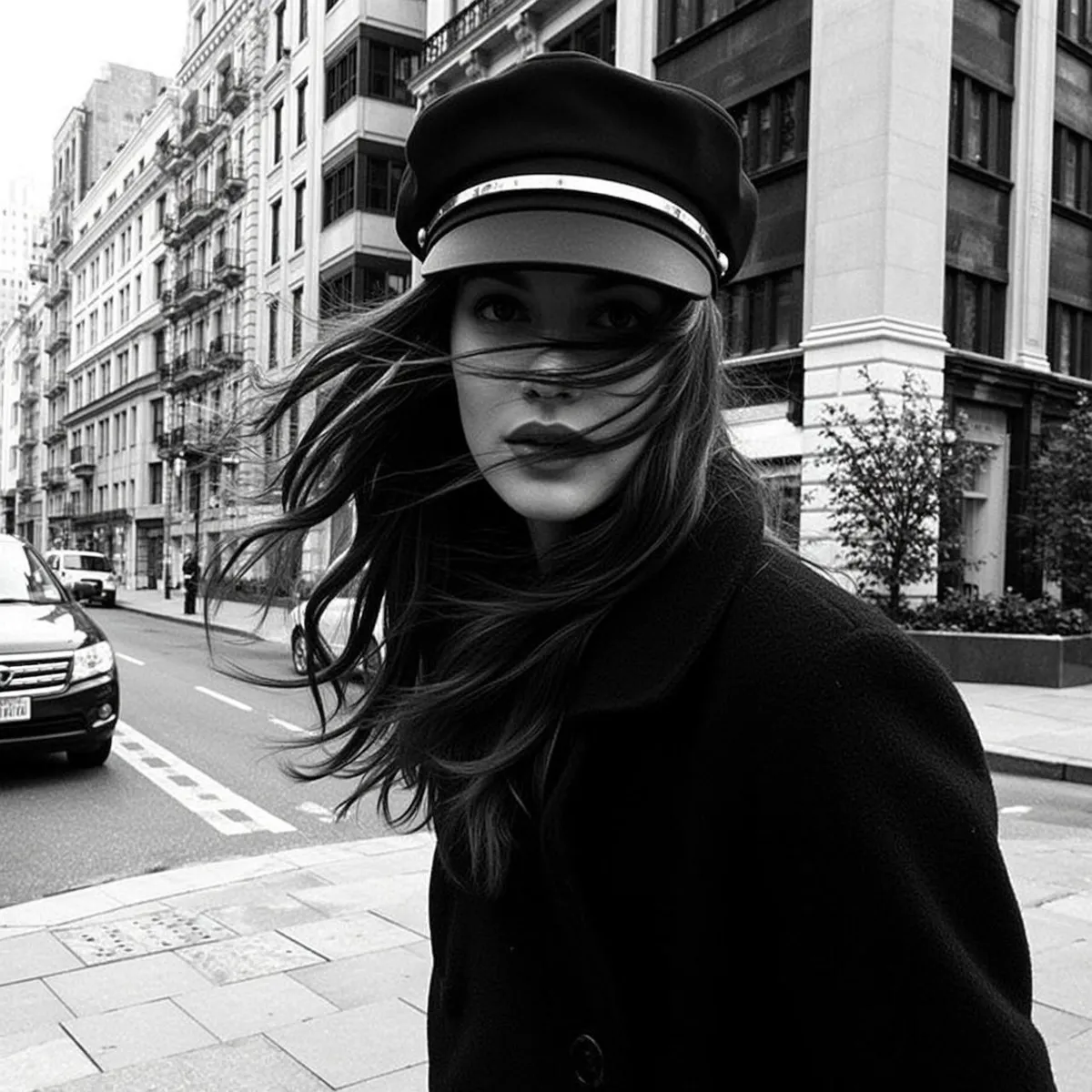 Black And White Newsboy Cap