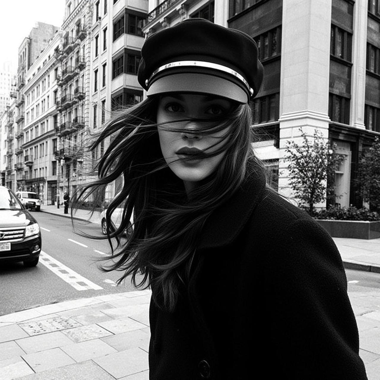 Black And White Newsboy Cap