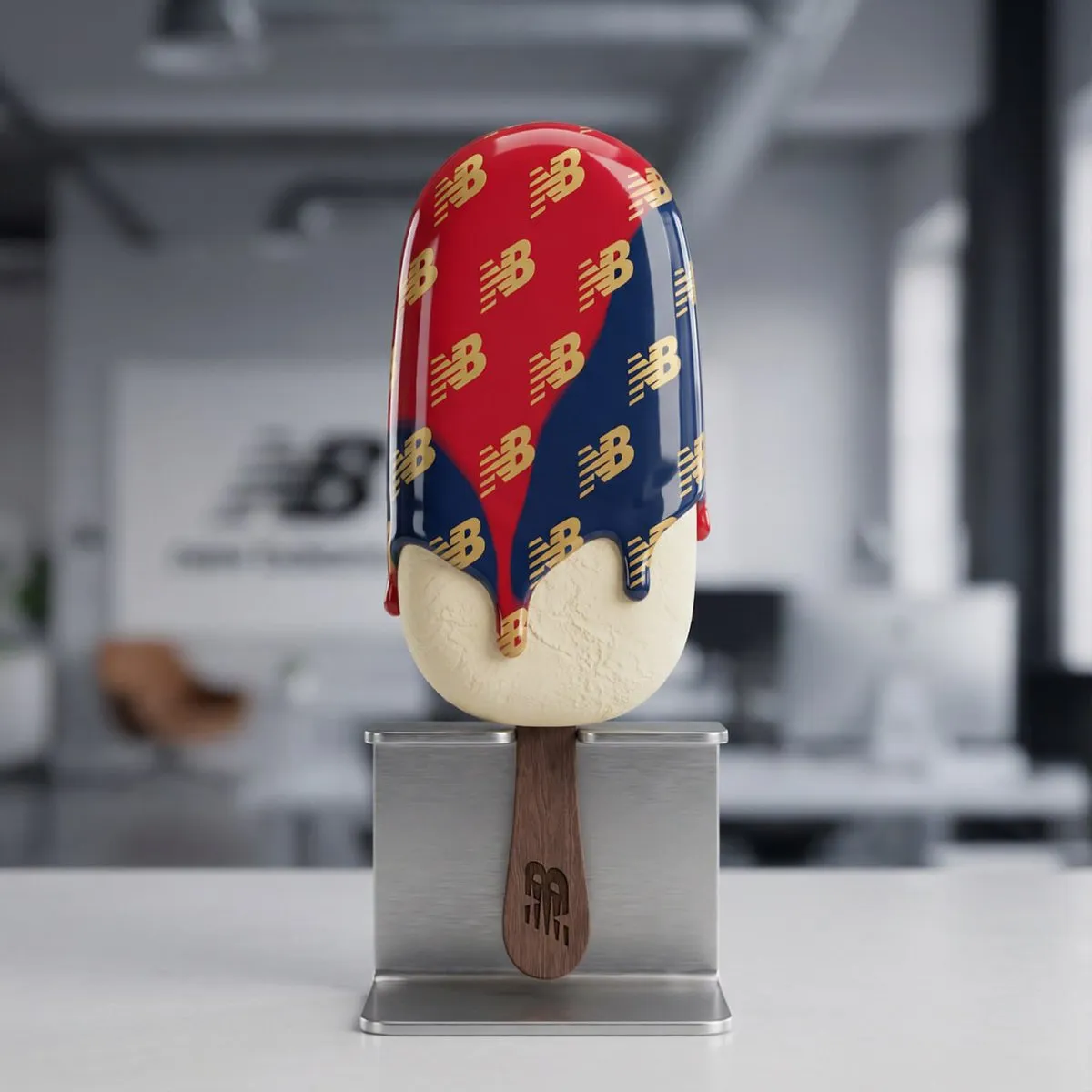 Realistic Popsicle Gold Logo Glaze