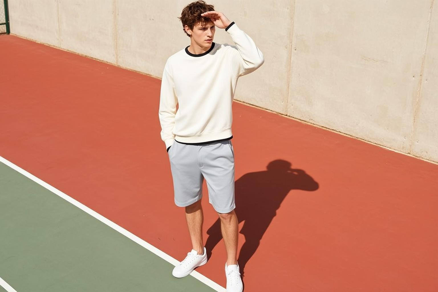 Young Brown Messy Fair Off-white Crewneck Sweatshirt