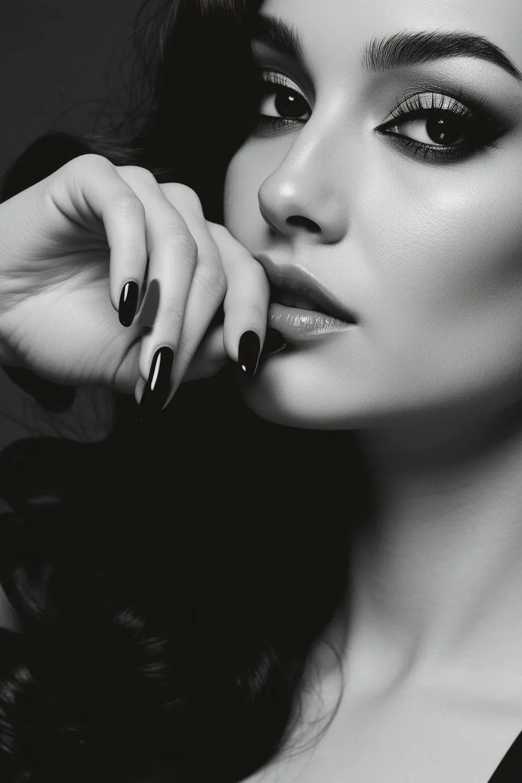 Manicure And Makeup In A Portrait