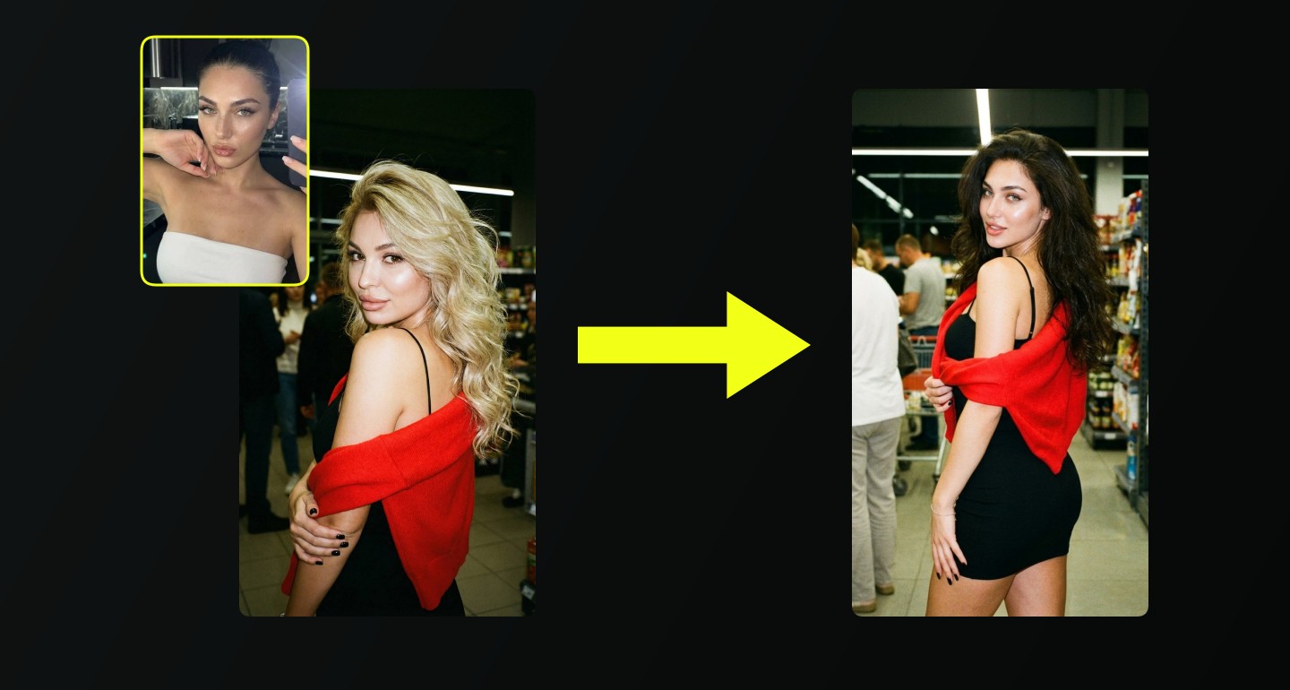 Lily remix walkthrough for Girl Night Magnit Store Black Dress Red Sweater Blurred Flash