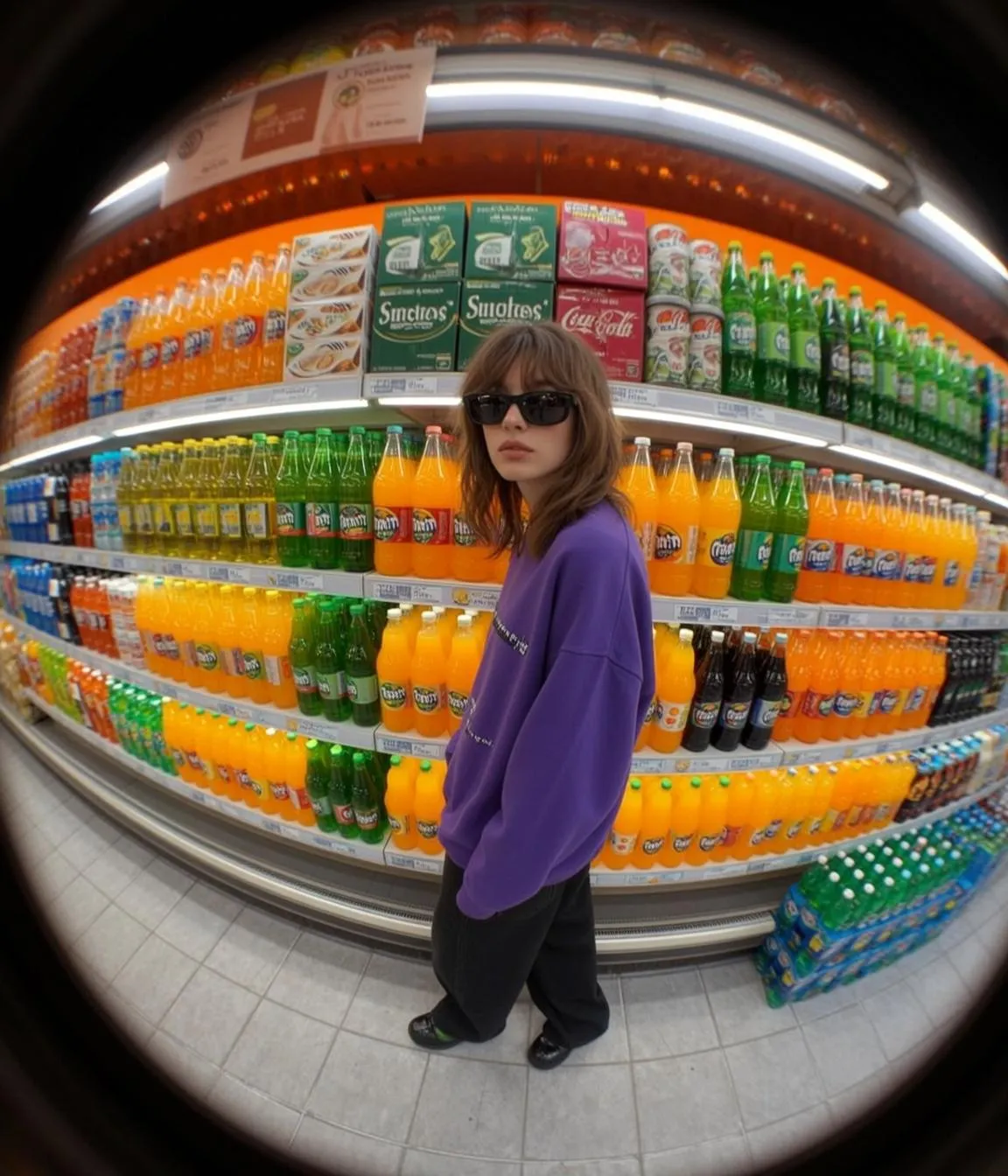 Sunglasses In Supermarket Aisle
