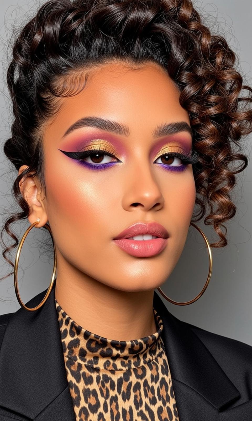 Makeup Positioned Close-up Facing Slightly Left Her