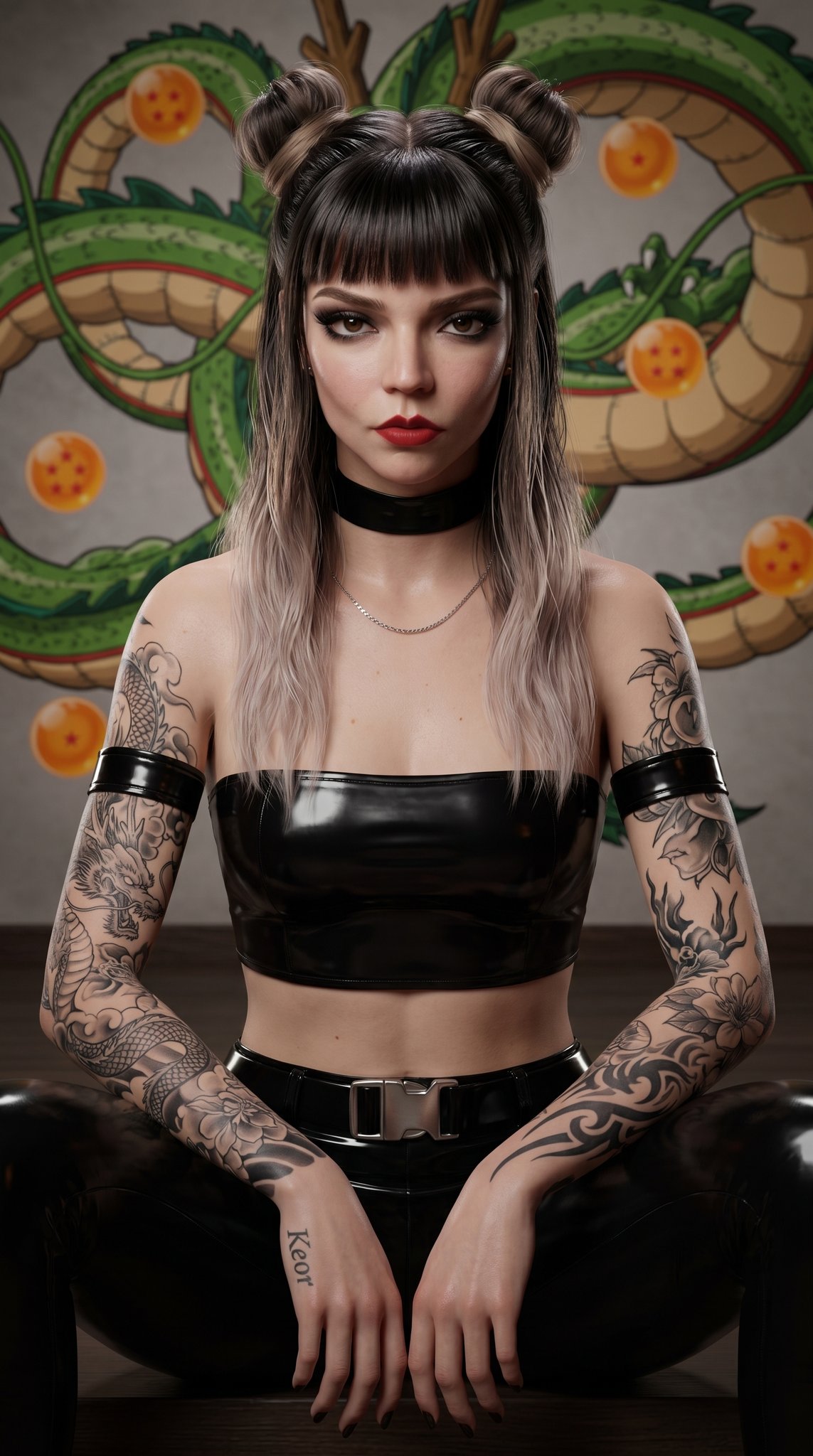 Dragon Girl Studio Portrait Silver Buckle Belt