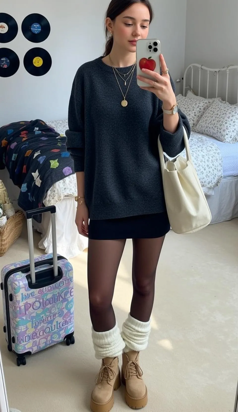 Earrings Necklace Bracelets And Rings In Mirror Selfie