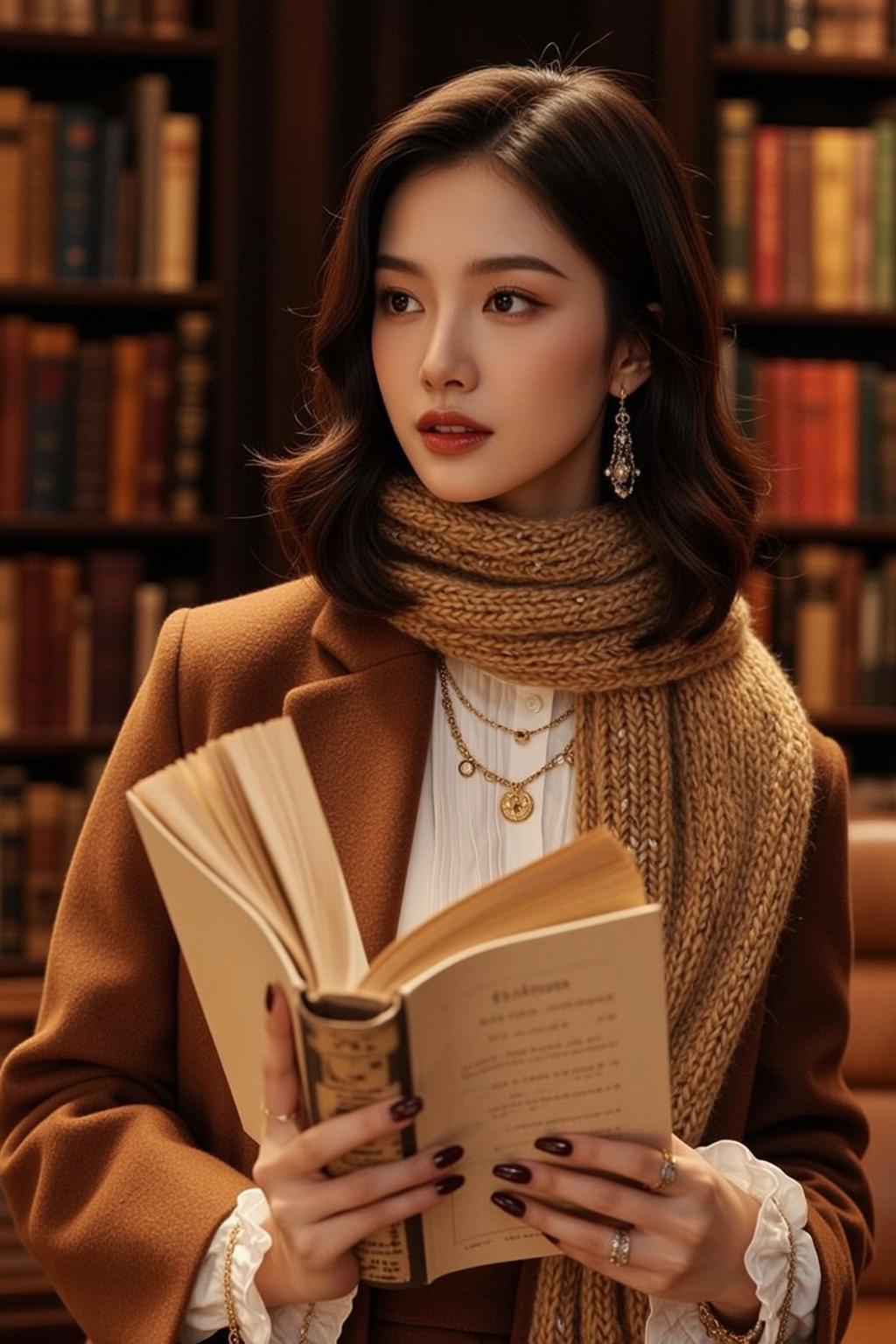 Brown Coat Scarf Portrait