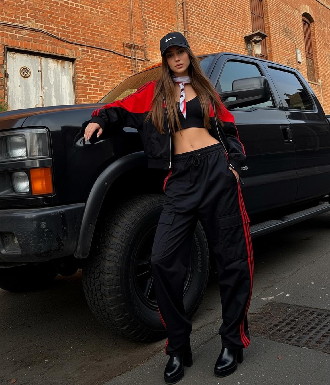 Black Truck Urban Street Confident Smirk