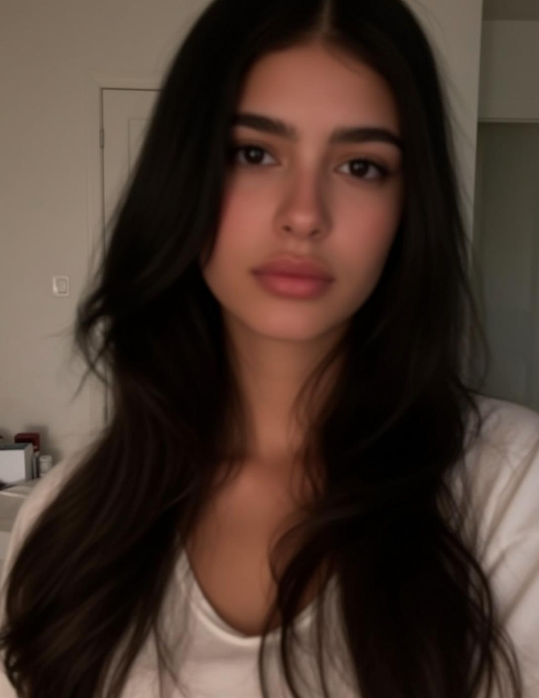 White T Shirt Indoor Portrait