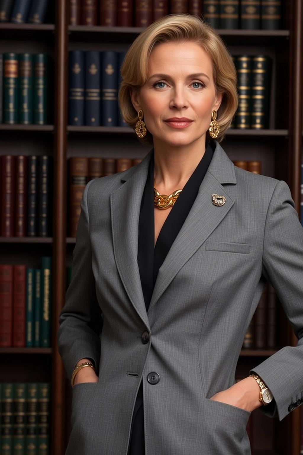 Luxury Middle-aged Short Blonde Bob Fair Black