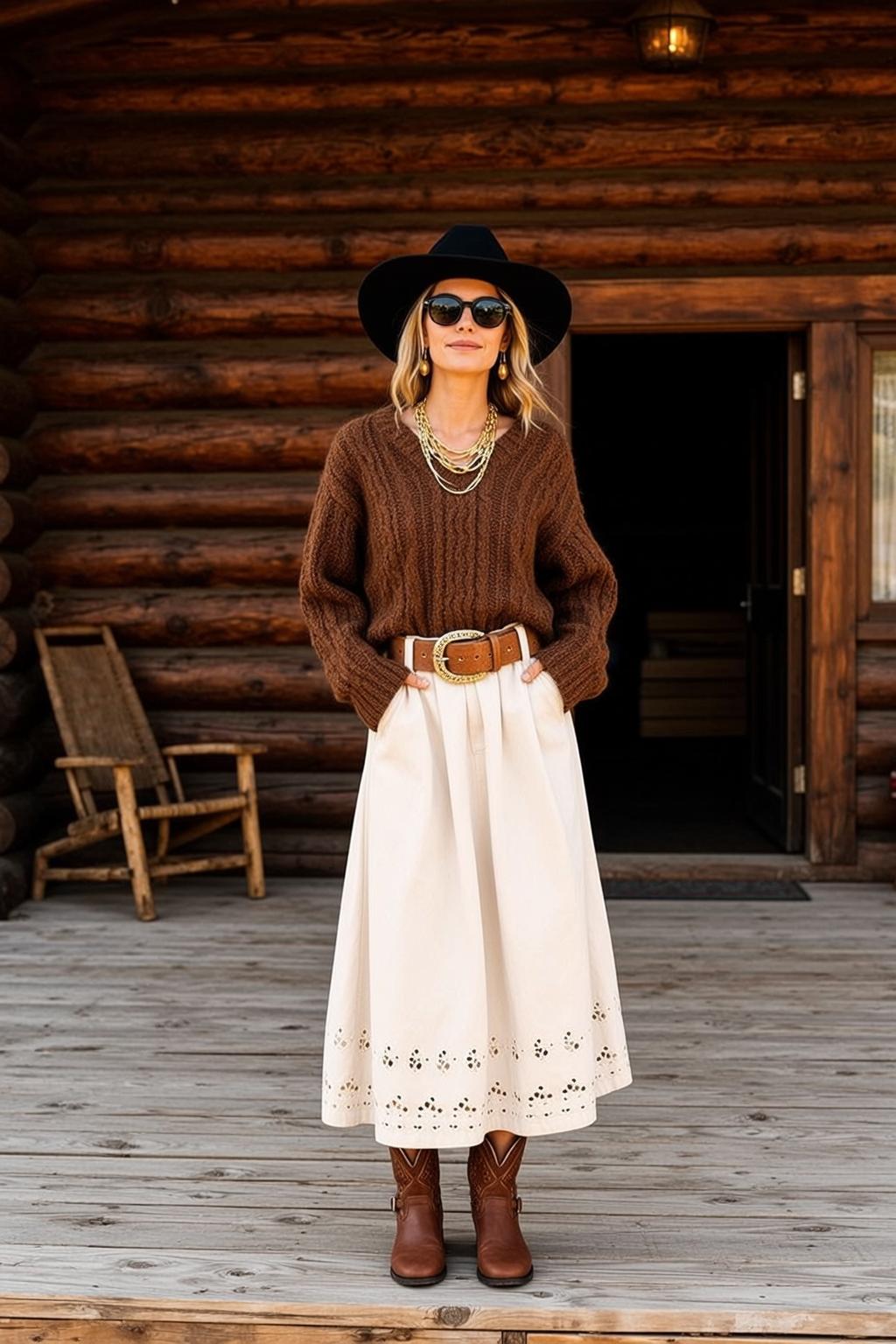 Autumn Blonde Wavy Fair Brown Cable Knit