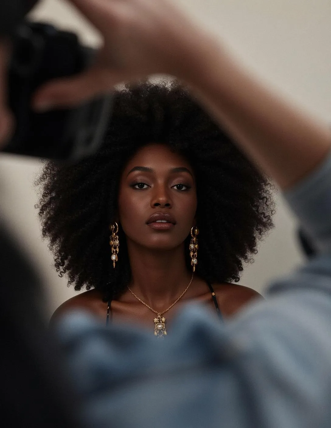 Makeup Earrings And Necklace By A Wall