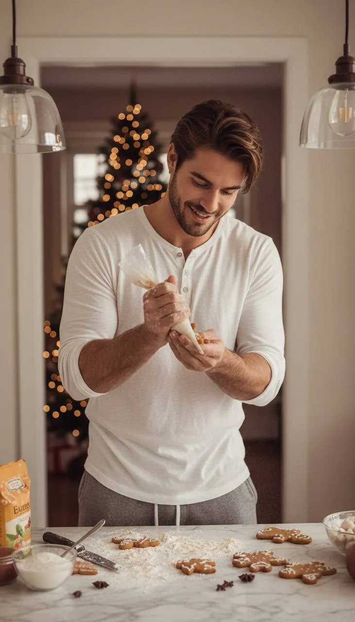 Gingerbread Decorating Scene