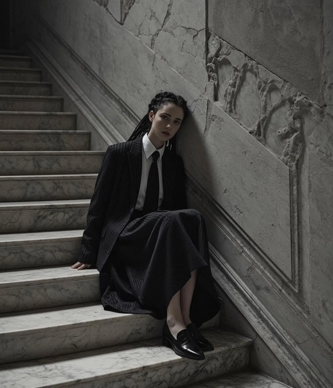 Suit Jacket Stair Portrait