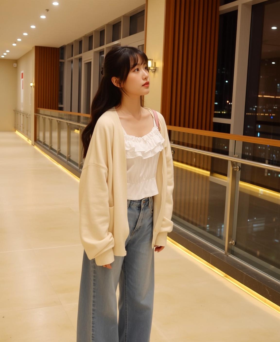 Acubi Young Long Dark Wavy Bangs Fair