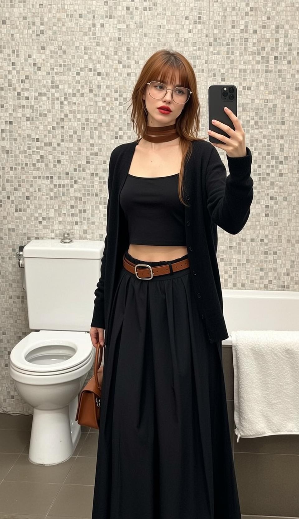 Casual Young Medium Length Auburn Bangs Fair