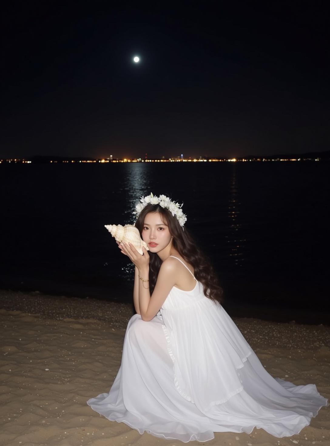 Moonlit Beach Seashell Flower Crown