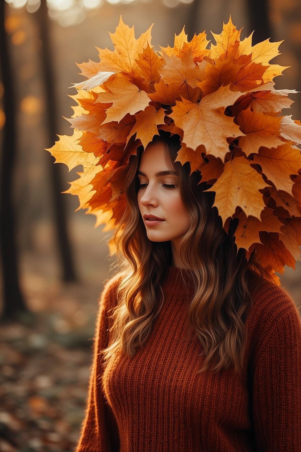 Autumn Young Long Wavy Brown Fair Orange