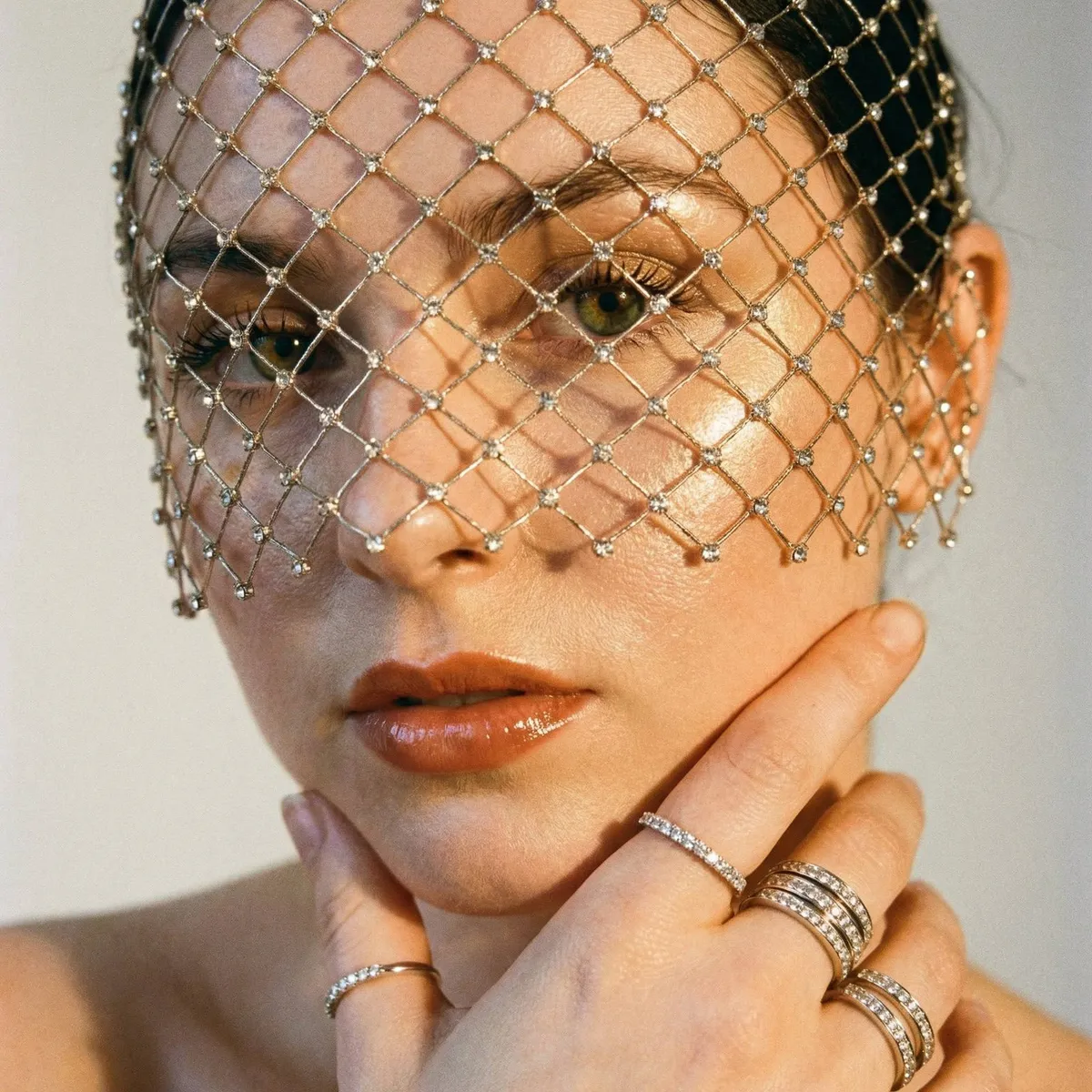 Disposable Camera Macro Face Veil Portrait