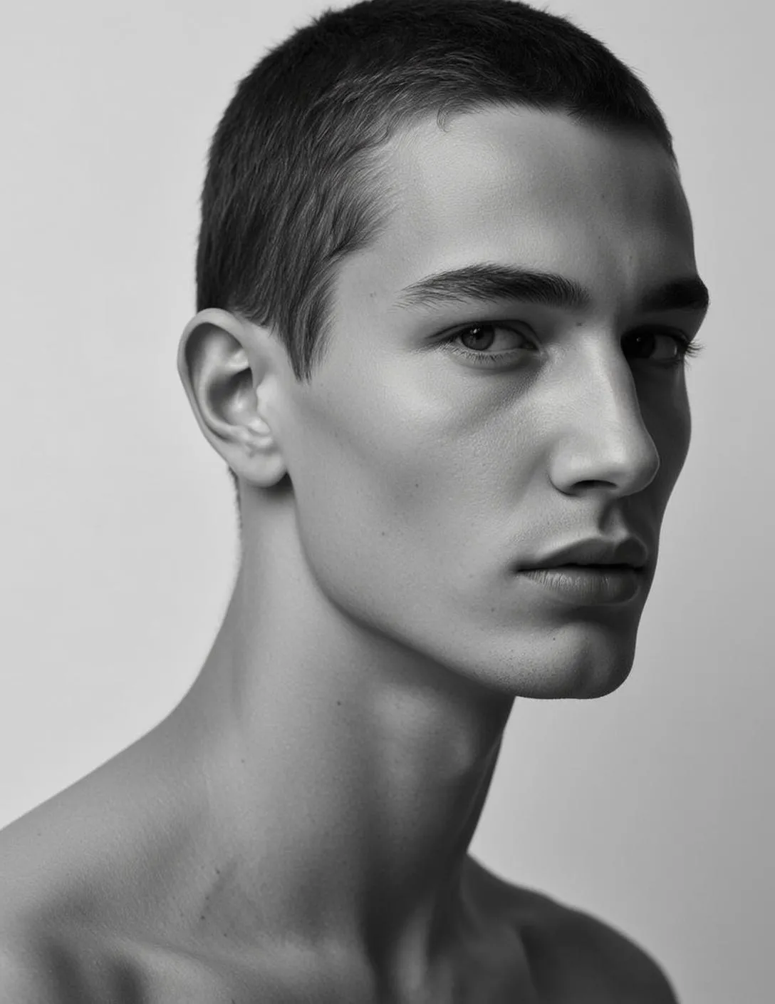 Medium Close-up Head And Shoulders Portrait Young Man With Very