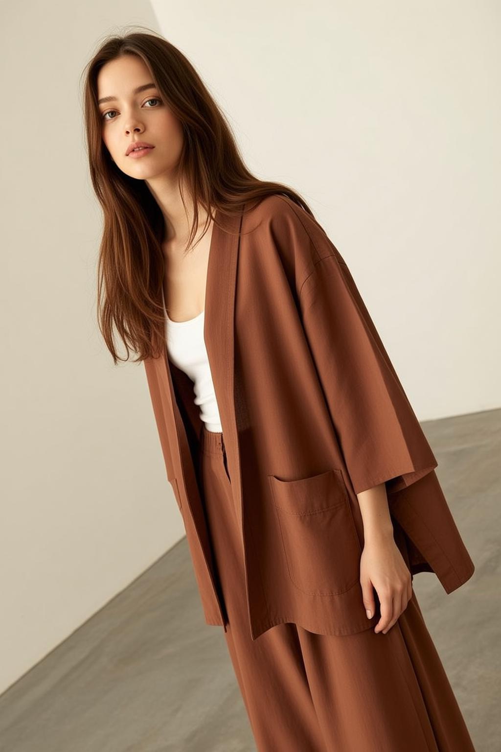 Brown Kimono Studio Portrait