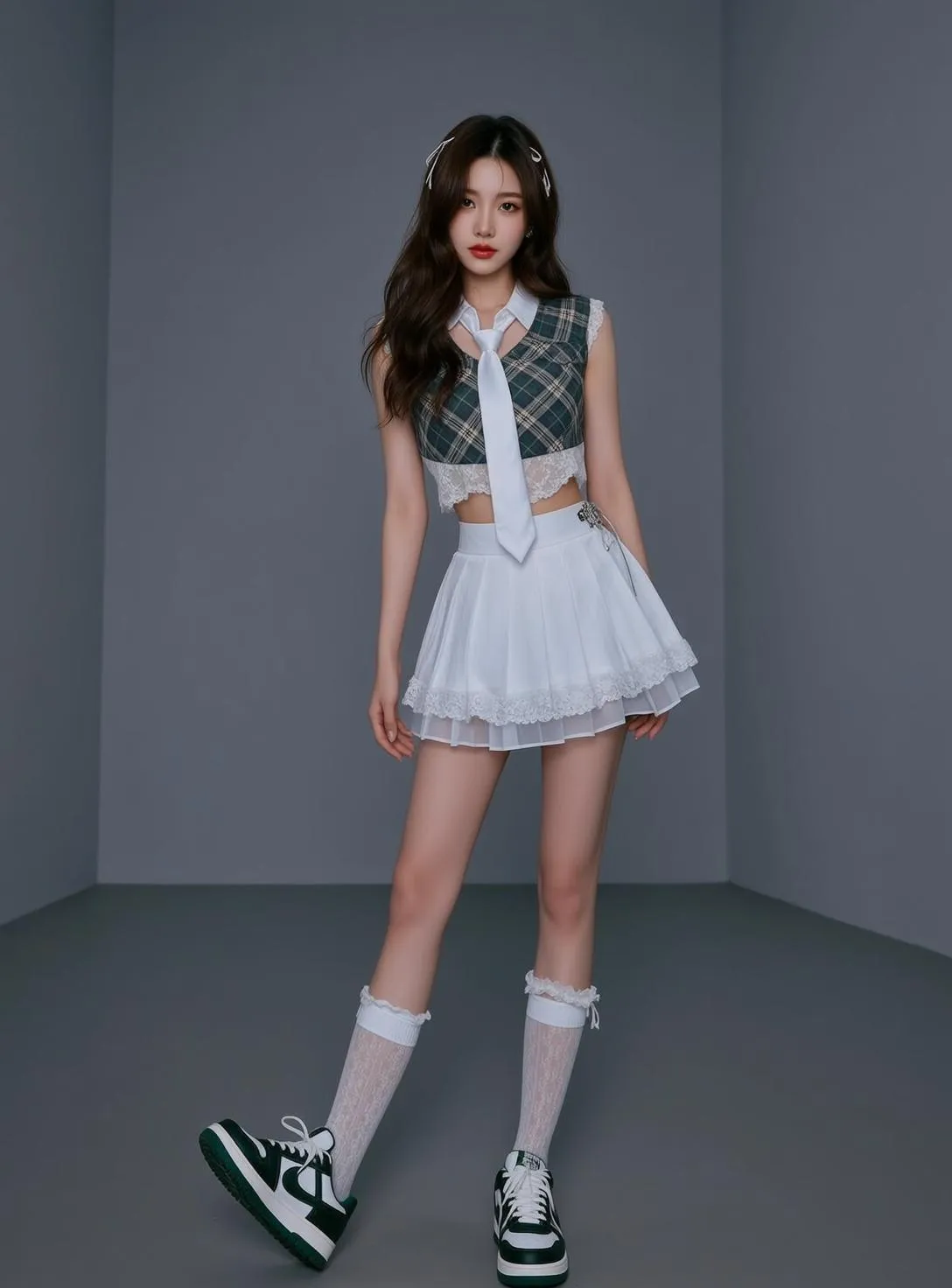 Balletcore Stands Facing Her Head Slightly Tilted