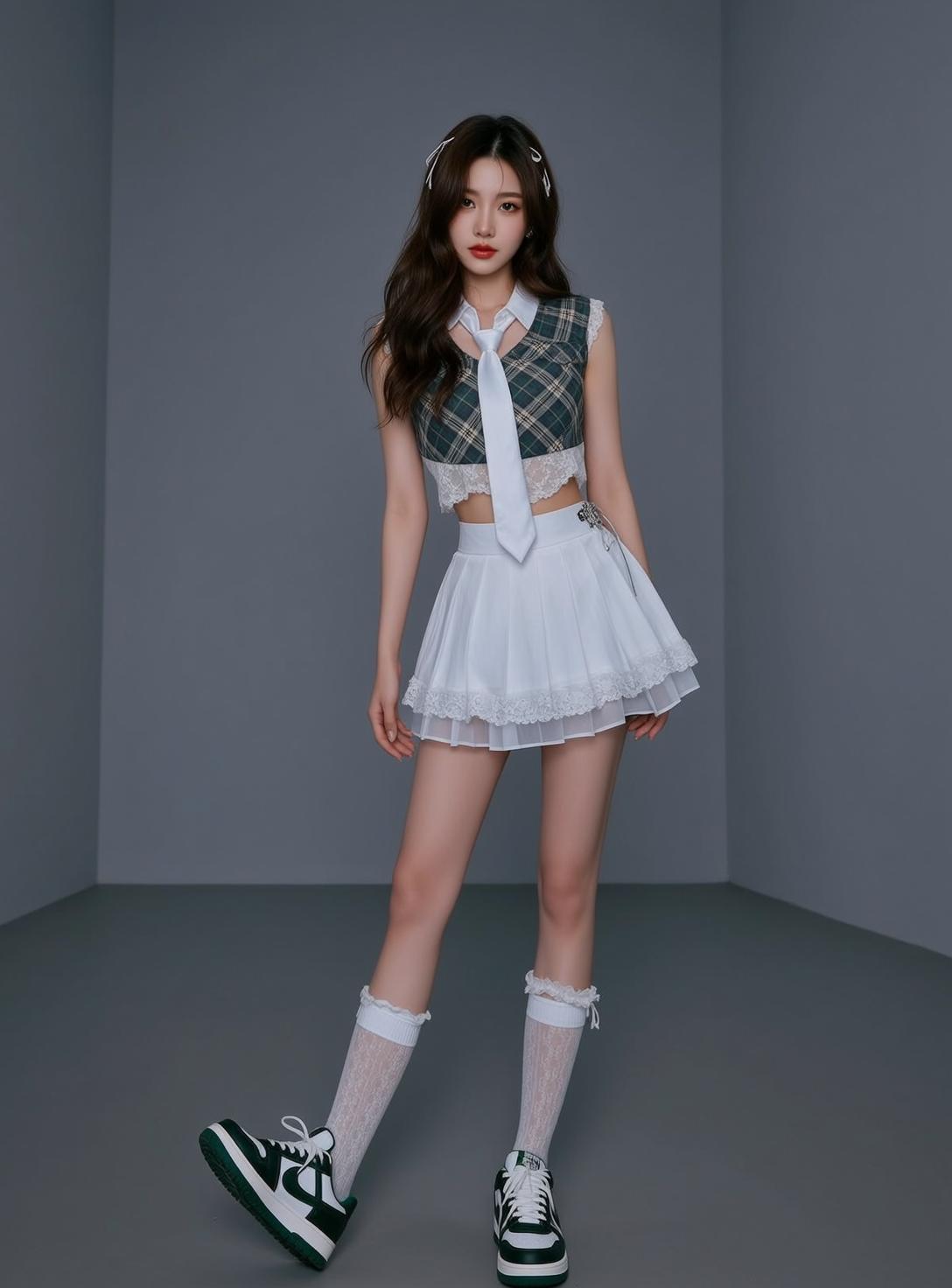 Balletcore Stands Facing Her Head Slightly Tilted