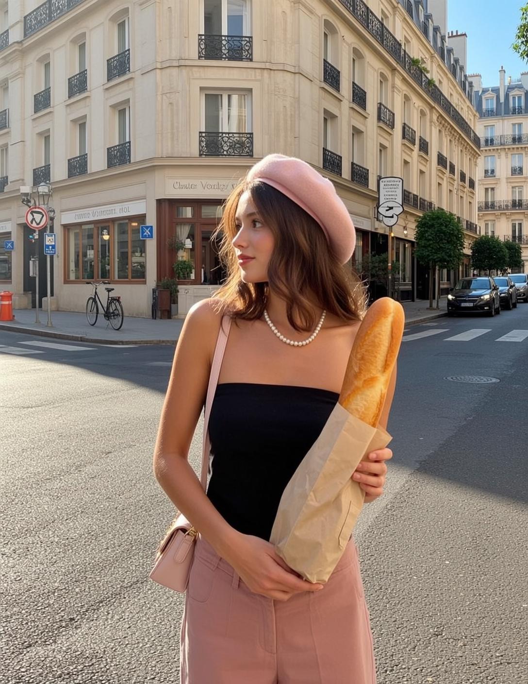 Pink Beret Paris Street