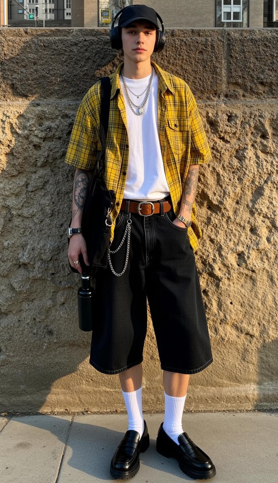 Plaid Shirt Urban Sunset Portrait