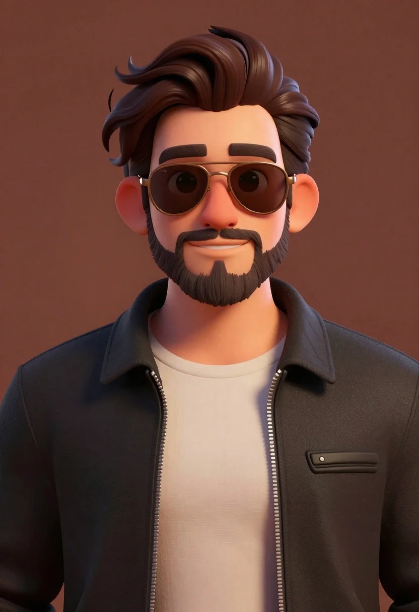 Digital Character Portrait Young Man With Dark Hair And Beard reference photo