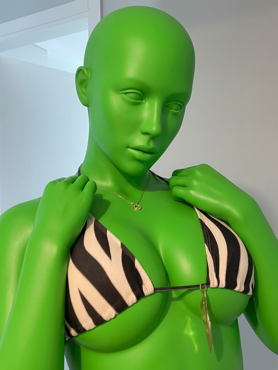 Template for Zebra Bikini Sunlit Indoor Close Up