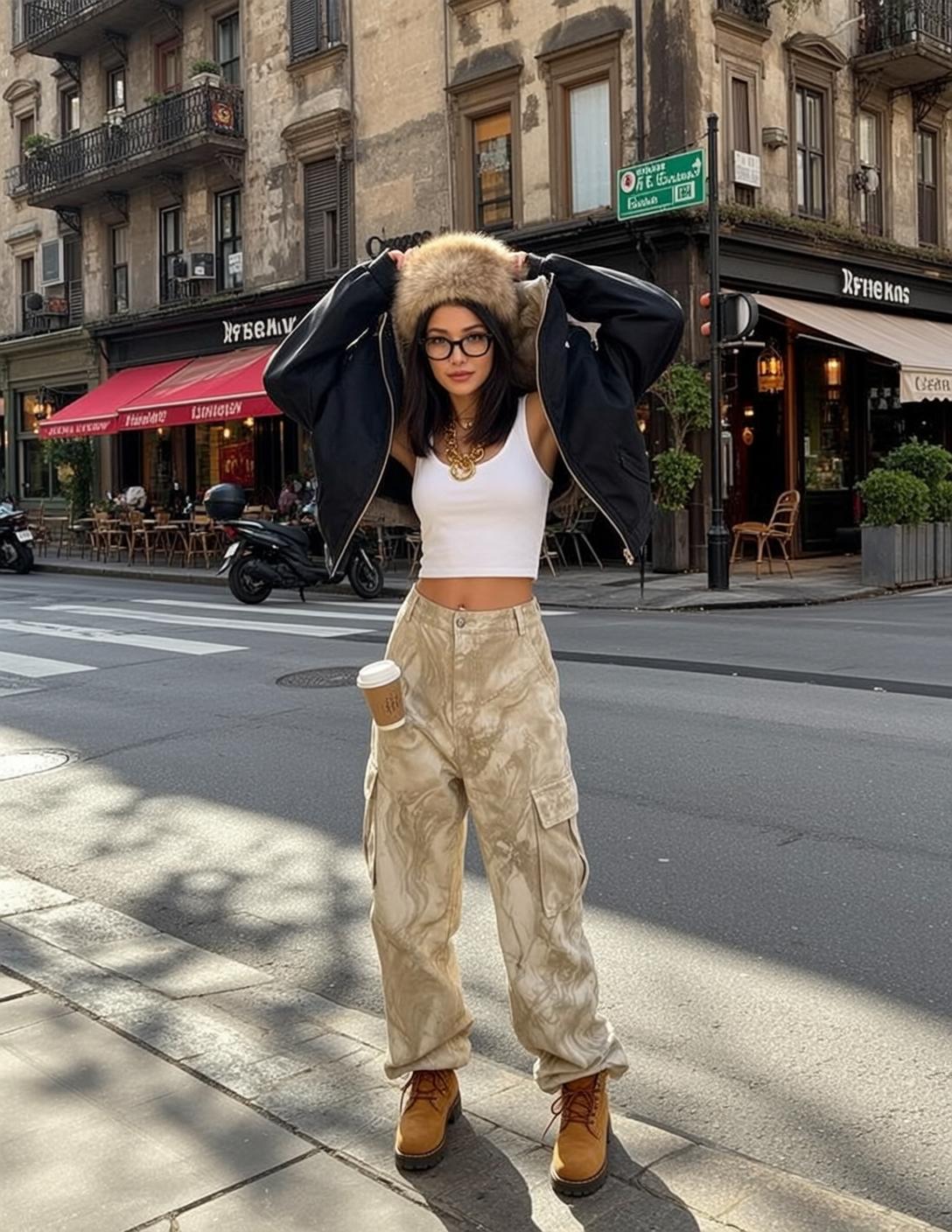 Fur Hat Coffee Street Style