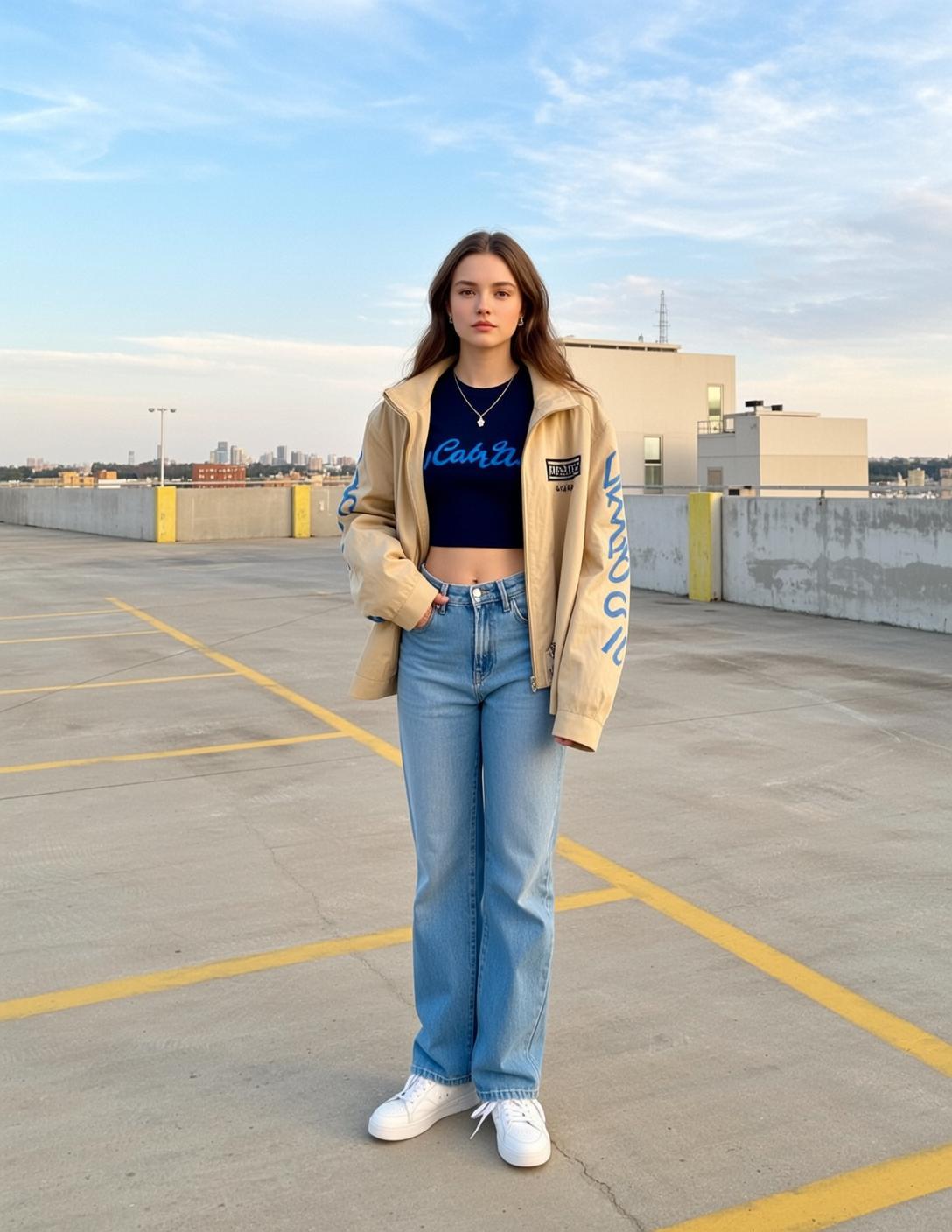 Blue Crop Top Rooftop Jeans