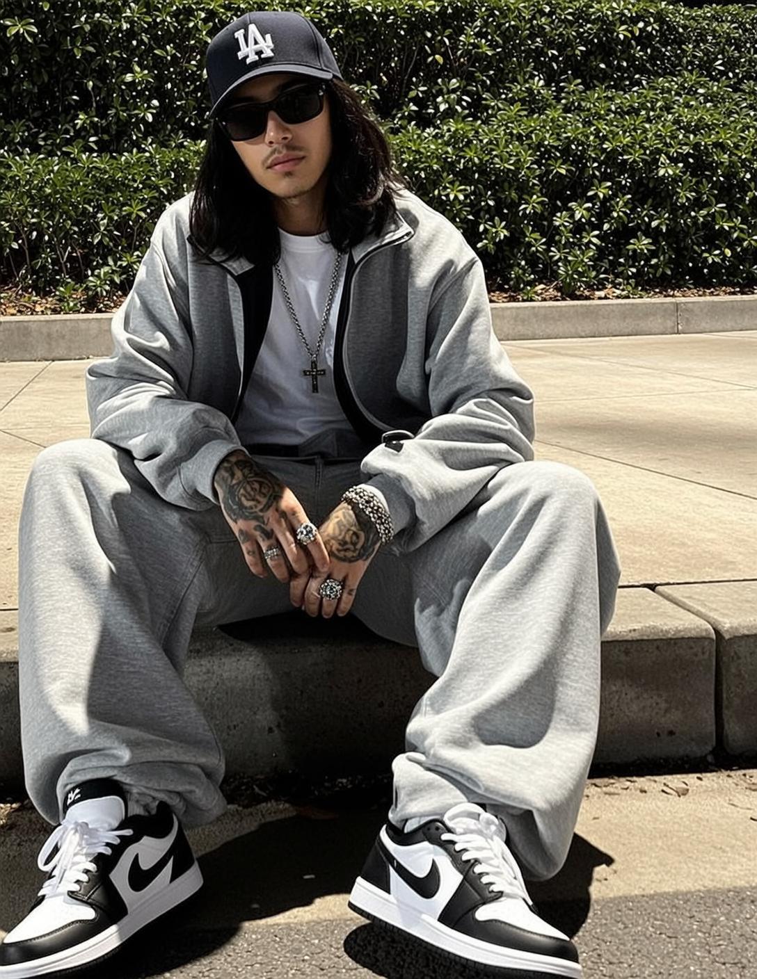 Sitting Curb Black Ink Tattoos