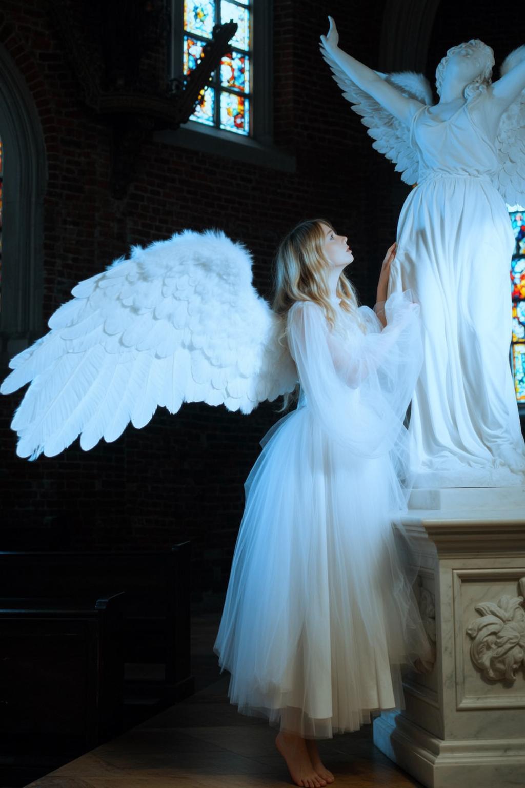 White Wings Church Statue