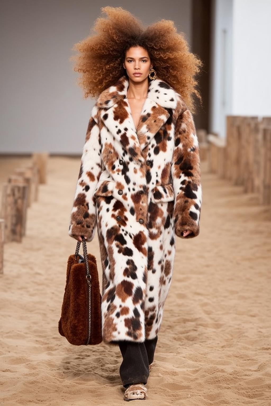 Fashion Week Young Large Afro Curly Brown