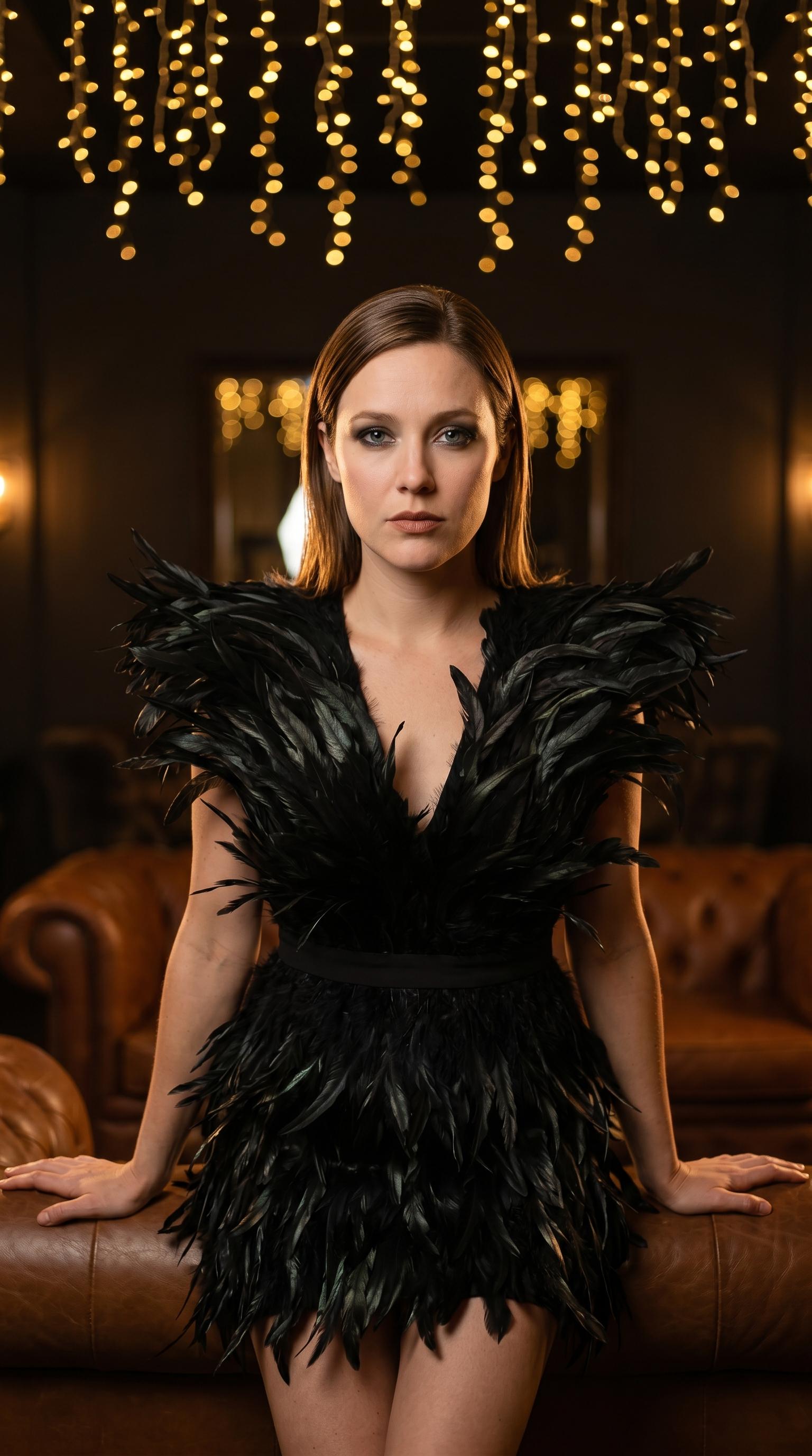 Luxury Lounge Black Mini Dress Intense Gaze