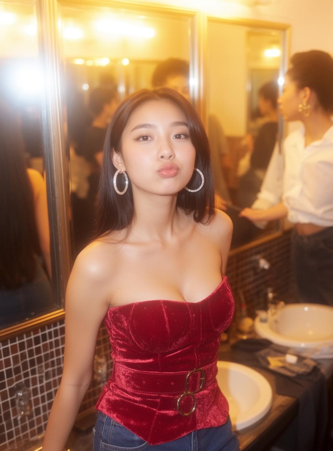Velvet Corset Pout Portrait