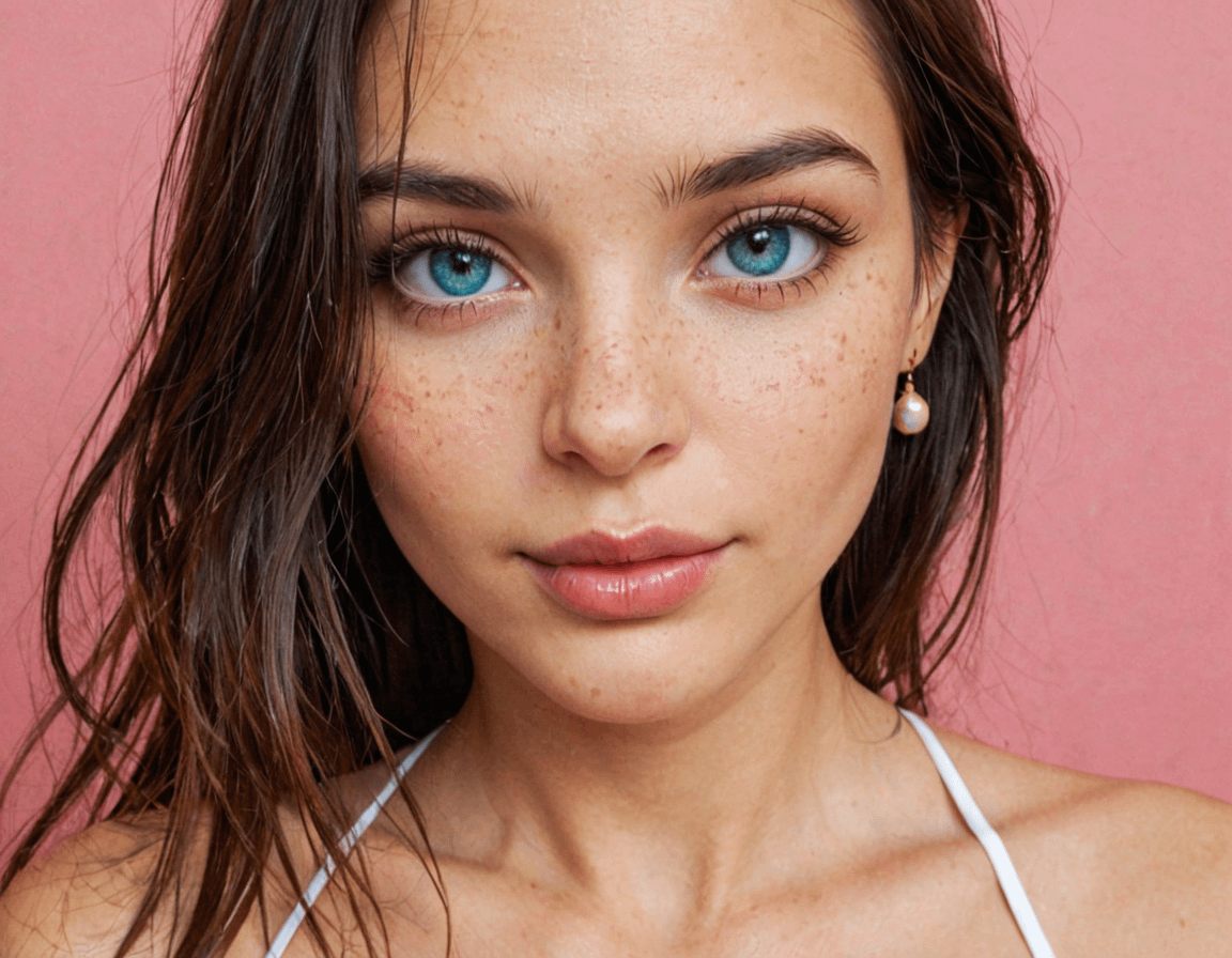 Simple White Strapped Garment And Single Small In Visible Ear