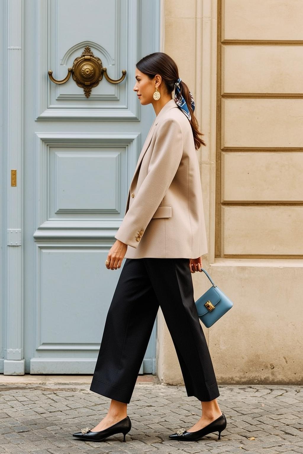 Walking Street Blue Door Beige Blazer